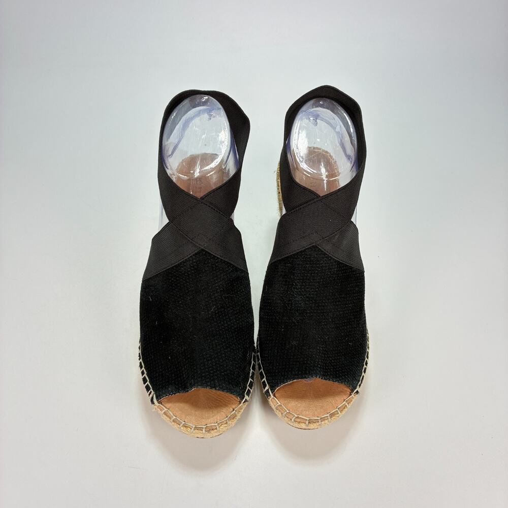 Gentle Souls by Kenneth Cole Colleen Black Beige Wedge Sandals Womens Size 8.5M - Picture 3 of 10